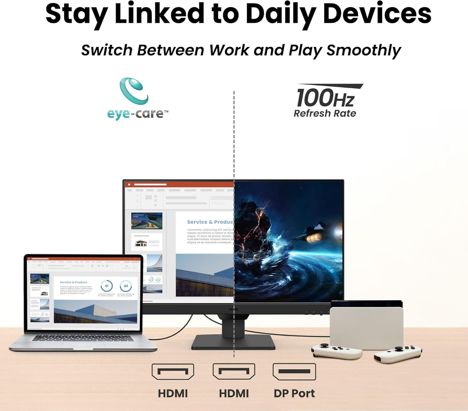 شاشة BenQ للعمل والترفيه