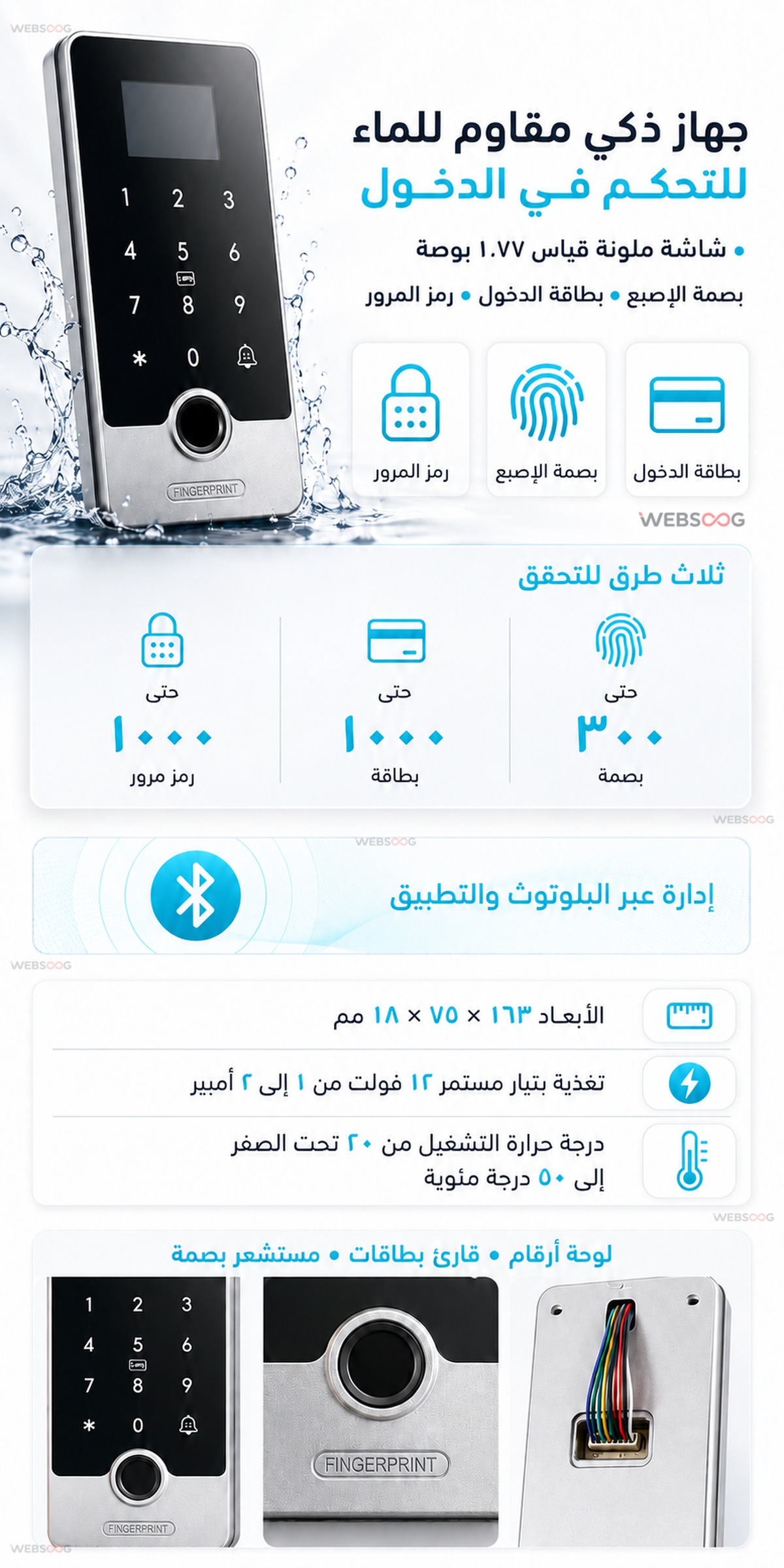 Controle Acces Intelligent Etanche Empreinte Carte IC Code